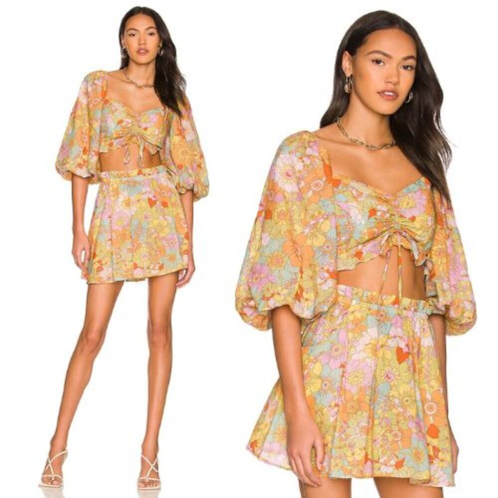 Show Me Your MuMu Multicolor Jenna Floral Blouse Size XS 51581